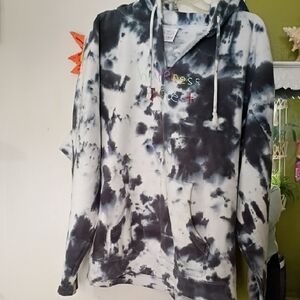 Tie-Dye Hooded Sweatshirt - Black & White